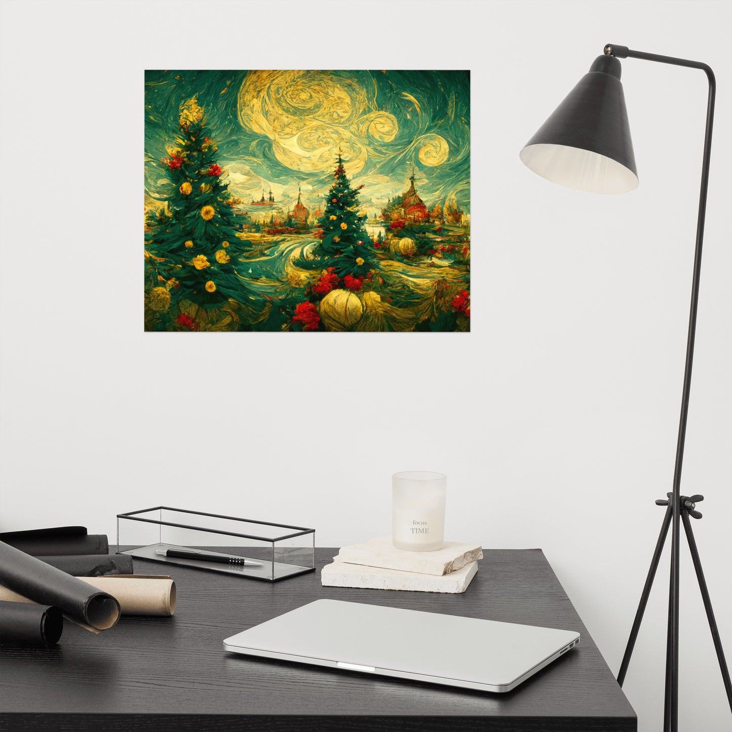 Starry night Christmas Poster