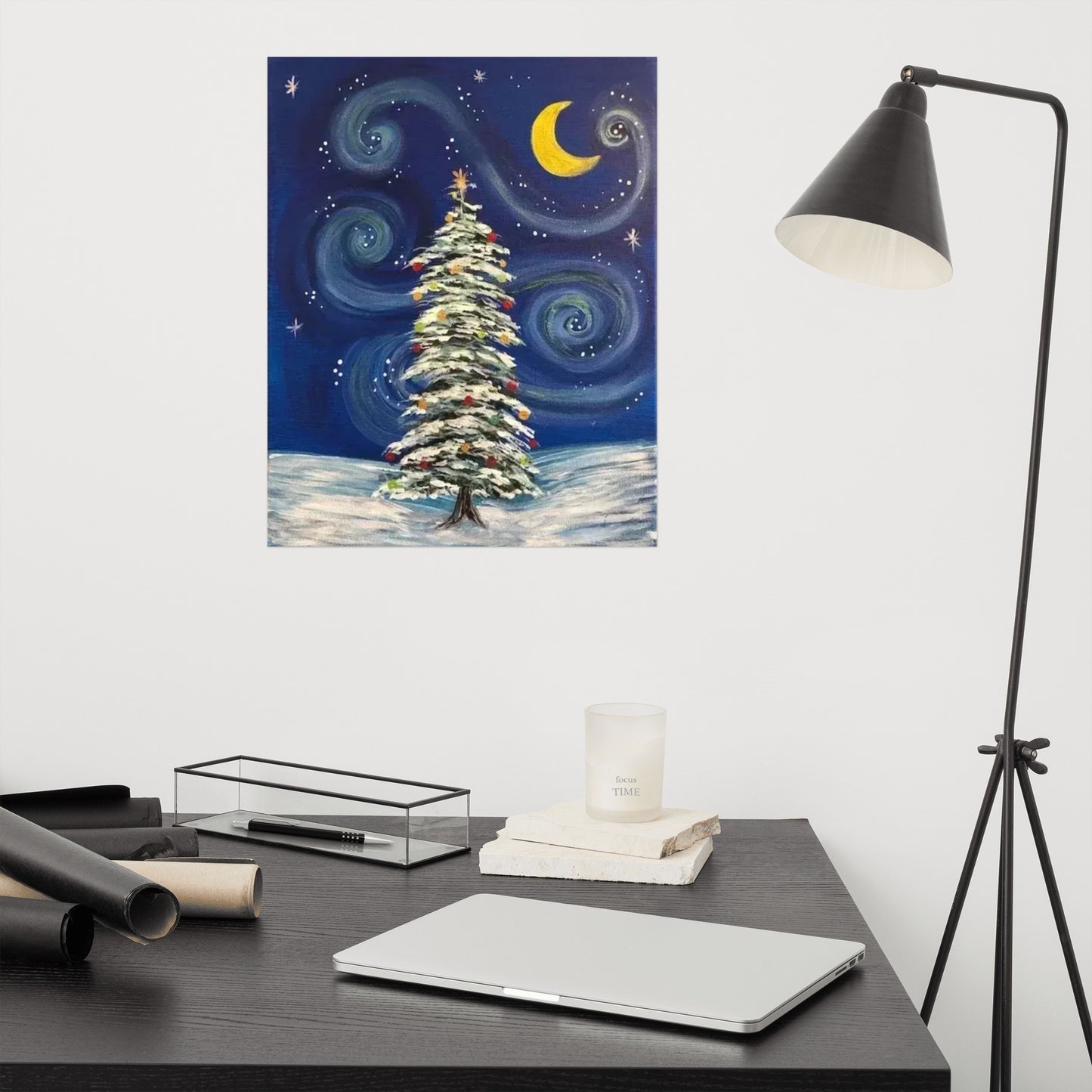 Starry Night Christmas Tree Poster