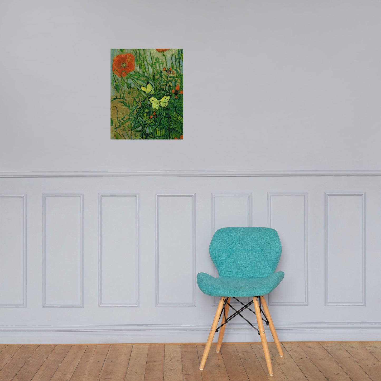 Butterflies and Poppies Poster