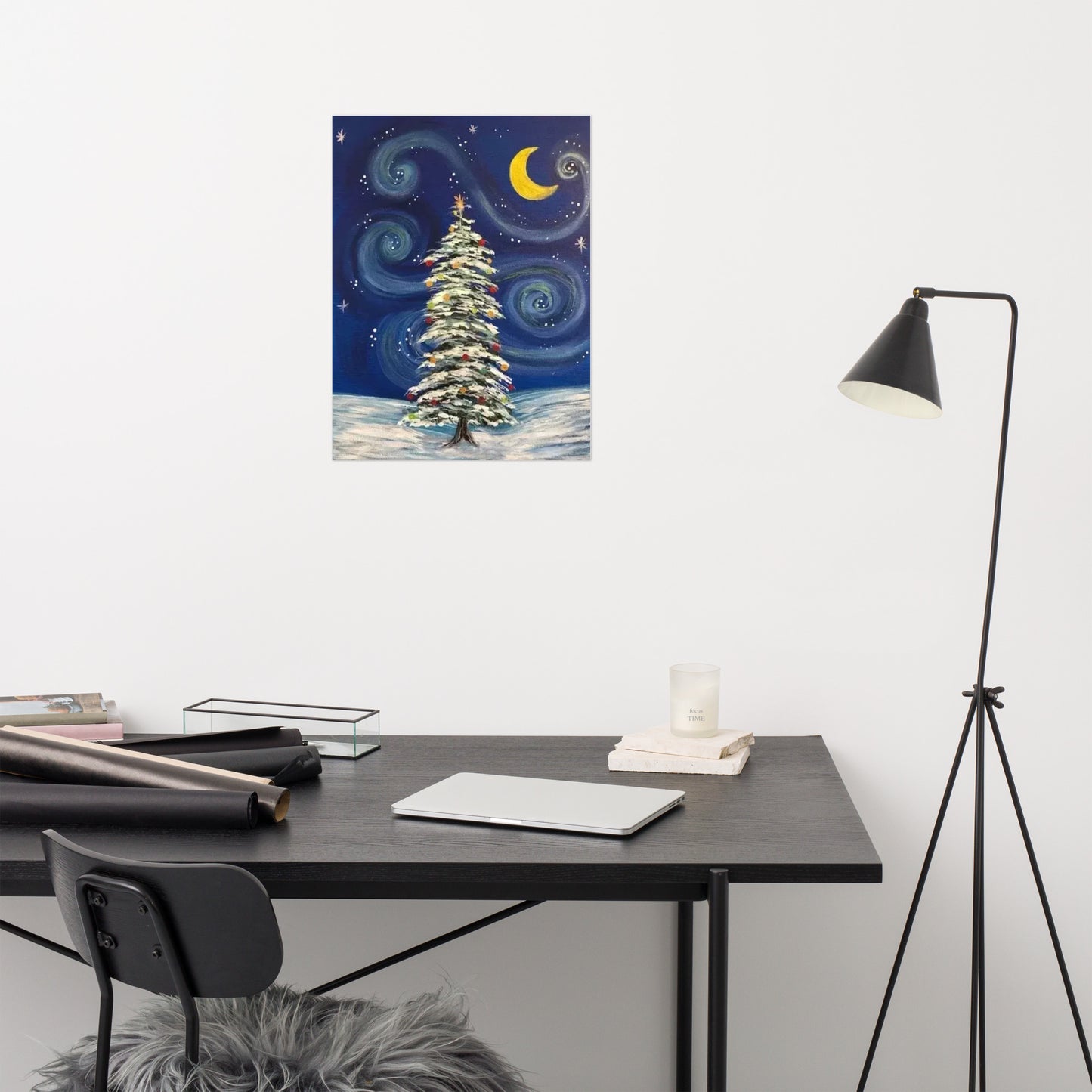 Starry Night Christmas Tree Poster