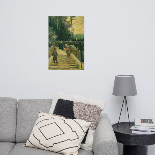 Sloping Path in Montmartre By vincent van gogh Poster