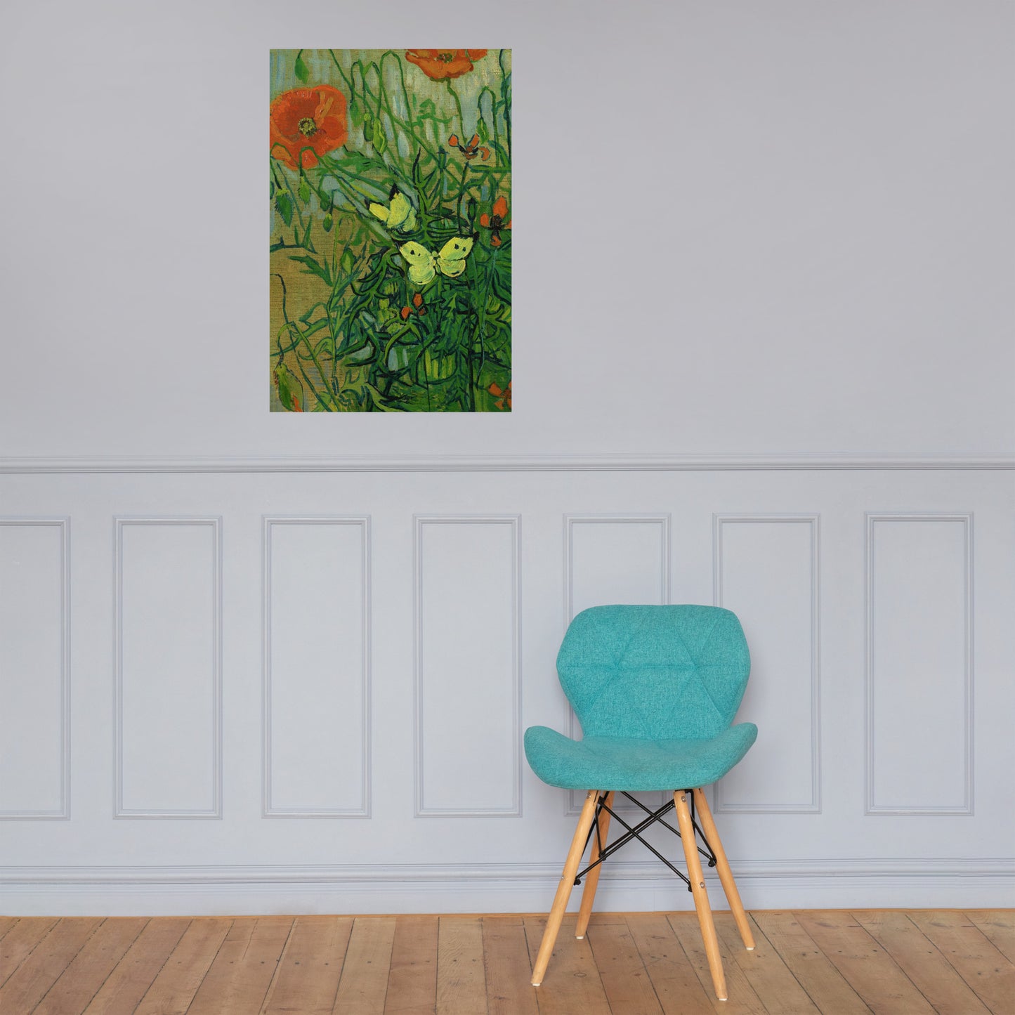 Butterflies and Poppies Poster