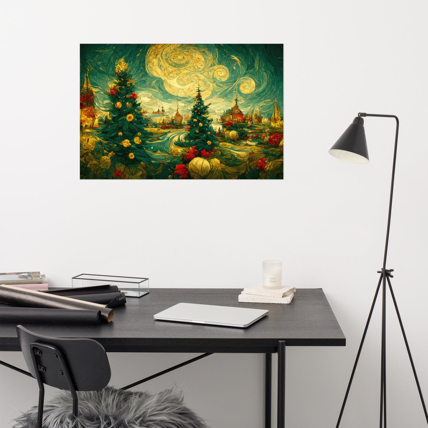 Starry night Christmas Poster