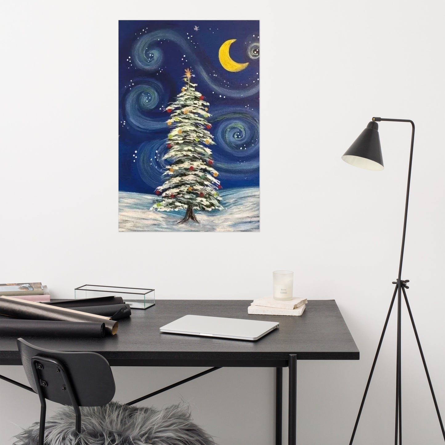 Starry Night Christmas Tree Poster