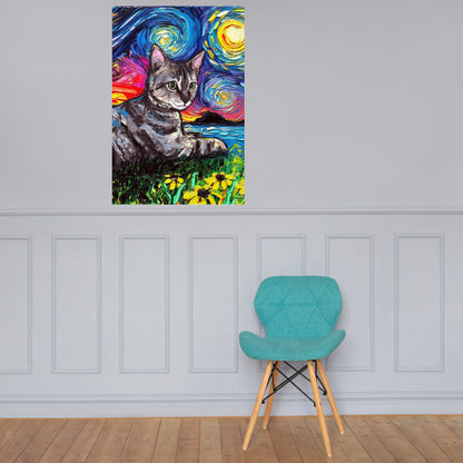 Cat Van Gogh style Poster