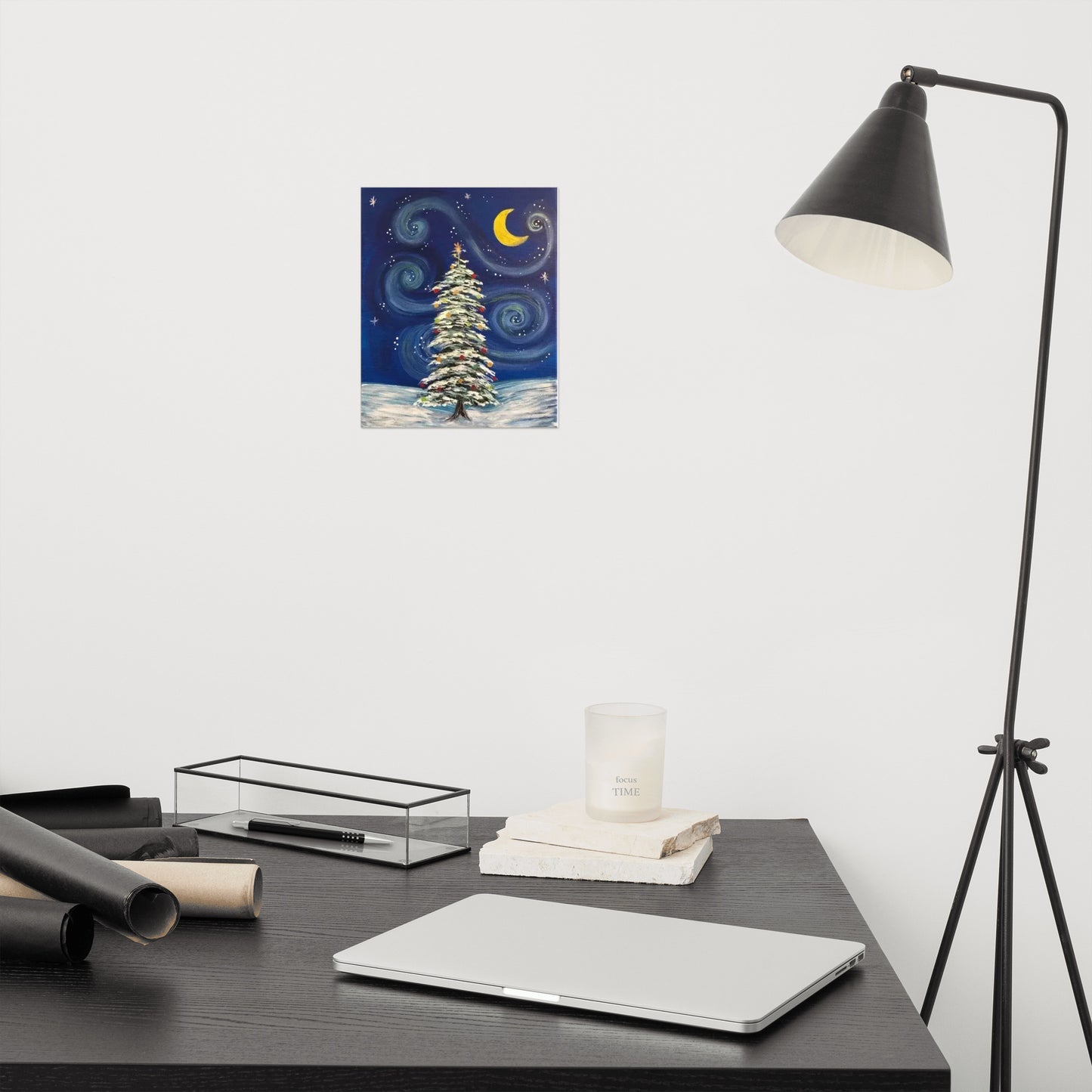 Starry Night Christmas Tree Poster